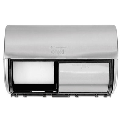Compact Coreless Side-by-Side Double Roll Tissue Dispenser,