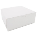 White One-Piece Non-Window Bakery Boxes, 10 x 10 x 4, White,