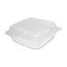 ClearSeal Hinged-Lid Plastic Containers, 9.3 x 8.8 x 3, Clea