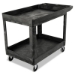 Heavy-Duty Utility Cart with Lipped Shelves, Plastic, 2 Shel