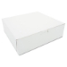 White One-Piece Non-Window Bakery Boxes, 10 x 10 x 3, White,