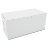 White One-Piece Non-Window Bakery Boxes, 4 x 9 x 5, White, P