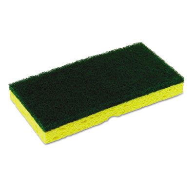 Medium-Duty Sponge N Scrubber, 3.38 X 6.25, 0.88" Thick, Ye