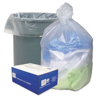 Can Liners, 56 gal, 16 mic, 43" x 48", Natural, 20 Bags/Roll