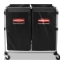 Two-Compartment Collapsible X-Cart, Synthetic Fabric, 2.49 c