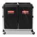 Two-Compartment Collapsible X-Cart, Synthetic Fabric, 2.49 c