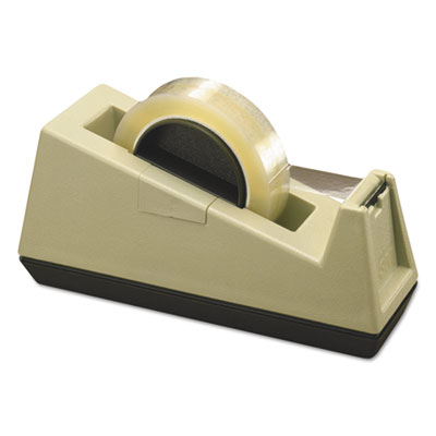 Heavy-Duty Weighted Desktop Tape Dispenser, 3" Core, Plastic