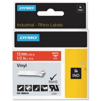 Rhino Permanent Vinyl Industrial Label Tape, 0.5" X 18 Ft, R