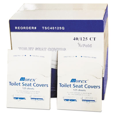 Quarter-Fold Toilet Seat Covers, 14.17 x 16.73, White, 5,000