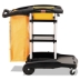 High Capacity Cleaning Cart, Plastic, 4 Shelves, 2 Bins, 21.
