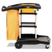 High Capacity Cleaning Cart, Plastic, 4 Shelves, 2 Bins, 21.