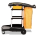 High Capacity Cleaning Cart, Plastic, 4 Shelves, 2 Bins, 21.