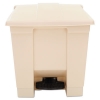 Indoor Utility Step-On Waste Container, 8 gal, Plastic, Beig
