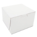 White One-Piece Non-Window Bakery Boxes, 6 x 6 x 4, White, P