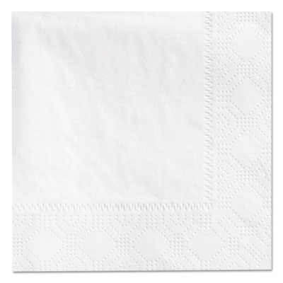 Embossed Beverage Napkins, 2-Ply, 9.5 x 9.5, White, 3,000/Ca