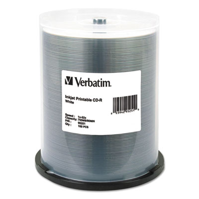 CD-R Printable Recordable Disc, 700 MB/80 Minute, 52x, Spind