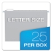 Colored Hanging Folders, Letter Size, 1/5-Cut Tabs, Gray, 25