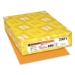 Color Paper, 24 lb Bond Weight, 8.5 x 11, Cosmic Orange, 500