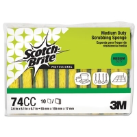 Medium-Duty Scrubbing Sponge 74, 3.6 x 6.1, 0.7" Thick, Yell