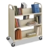 Steel Double-Sided Book Cart, Metal, 6 Shelves, 300 lb Capac