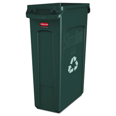 Slim Jim Plastic Recycling Container with Venting Channels,