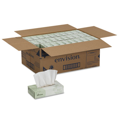 Envision White Facial Tissue, 2-Ply, White, 100 Sheets/Box,