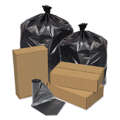 Eco Strong Can Liners, 45 Gal, 1.5 Mil, 40" X 46", Black, 10
