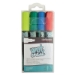 Wet Erase Markers, Medium Chisel Tip, Assorted Colors, 4/pac