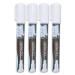 Wet Erase Markers, Medium Chisel Tip, White, 4/pack