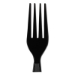 Plastic Cutlery, Heavyweight Fork, Black, 1,000/Carton