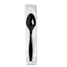 Individually Wrapped Heavyweight Spoon, Plastic, Black, 1,00