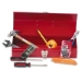 16-Piece Light-Duty Office Tool Kit, Metal Box, Red