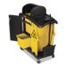 High Capacity Cleaning Cart, Plastic, 4 Shelves, 2 Bins, 21.