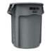 Vented Round Brute Container, 55 gal, Plastic,  Gray