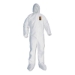 A30 Elastic Back and Cuff Hooded/Boots Coveralls, XL, White,