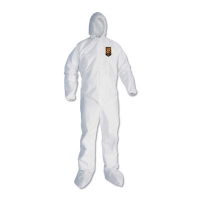 A30 Elastic Back and Cuff Hooded/Boots Coveralls, 3XL, White