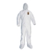 A30 Elastic Back and Cuff Hooded/Boots Coveralls, 3XL, White