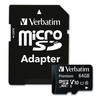 64gb Premium Microsdxc Memory Card With Adapter, Uhs-I V10 U