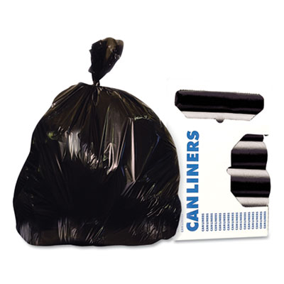High-Density Waste Can Liners, 30 gal, 10 mic, 30" x 37", Bl