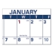 Erasable Vertical/Horizontal Wall Planner, 32 x 48, White/Bl