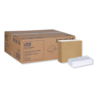 Universal Dinner Napkins, 1-Ply, 15 x 17, 1/8 Fold, White, 3