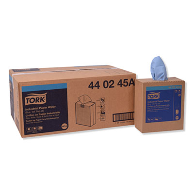 Industrial Paper Wiper, 4-Ply, 8.54 x 16.5, Unscented, Blue,