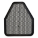 Urinal Mat, Shield-Shaped, Black Non-Slip Perforated Surface