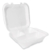 Foam Hinged Lid Container, Secure Two Tab Latch, Poly Bag, 3