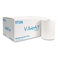 10 Inch Tad Roll Towels, 1-Ply, 10" X 550 Ft, White, 6 Rolls