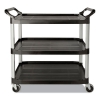 Three-Shelf Service Cart, Plastic, 3 Shelves, 200 lb Capacit