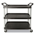 Three-Shelf Service Cart, Plastic, 3 Shelves, 200 lb Capacit