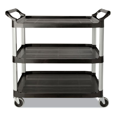 Three-Shelf Service Cart, Plastic, 3 Shelves, 200 lb Capacit