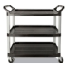 Three-Shelf Service Cart, Plastic, 3 Shelves, 200 lb Capacit