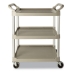 Three-Shelf Service Cart, Plastic, 3 Shelves, 200 lb Capacit